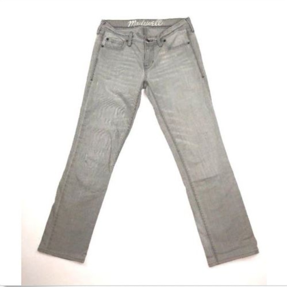 Madewell 27X34 Distress Stretch Straight Leg Jeans